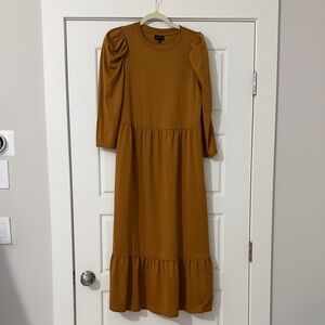 Who What Wear Tan Long Sleeve Dress